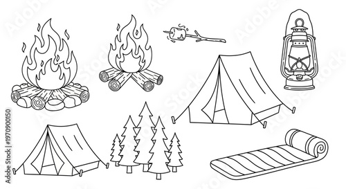 Camping Tents and Gear Outdoors.