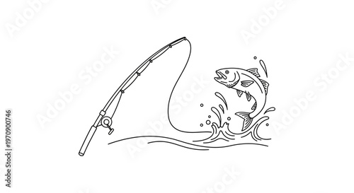 Fish jumping out of water caught.