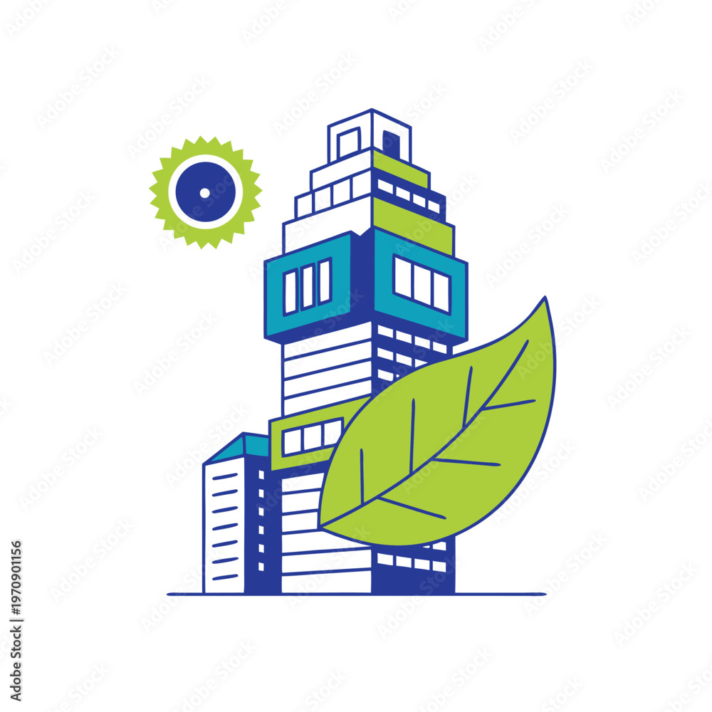 Naklejka premium Green Building and Nature