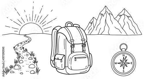 Hiking backpack for outdoor adventure travel.