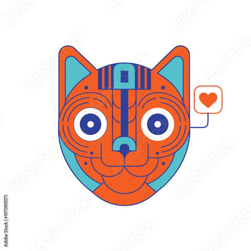 Simple Orange Cat Design