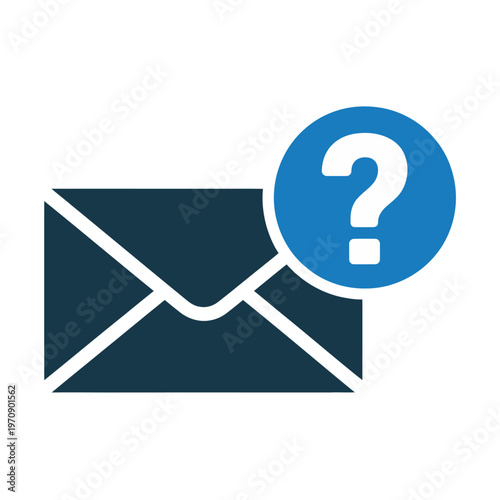 Vector of an envelope icon with a question mark indicating unknown or inquiry status