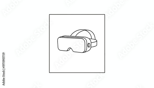 Virtual Reality Headset Icon, VR Goggles Line Art, Futuristic Technology Symbol