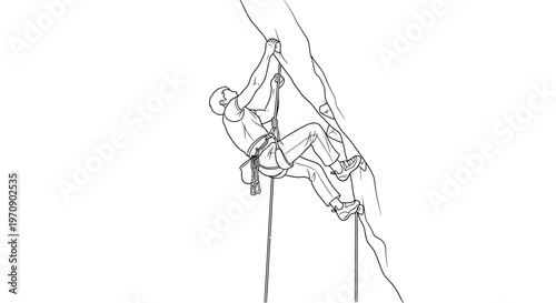 Man climbing a steep rock face.