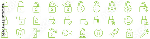 Padlock unlock icon, security system, encryption, network security related icon