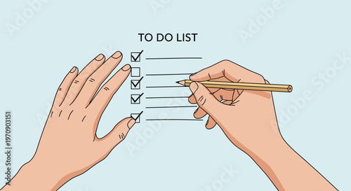 Two white polar bears standing in a snowy winter landscape with large mountains, pine trees, and falling snowflakes against a soft blue sky.