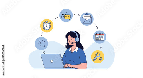 Brown tree branch with many colorful autumn leaves in shades of red, orange, and yellow falling off in a gentle breeze against a pale background.