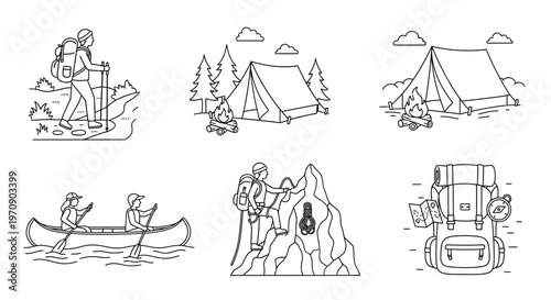 People on outdoor adventure trip camping.