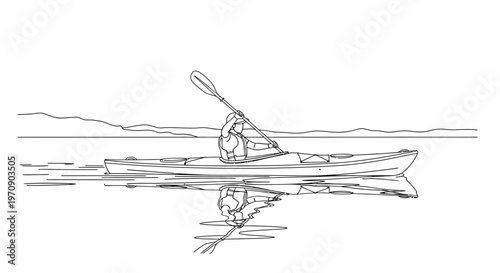 Person Paddling a Kayak on Water.