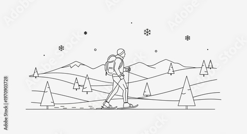 Person Skiing Down Snowy Mountain Slope.