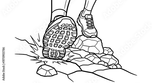 Person Wearing Hiking Shoes Steps.