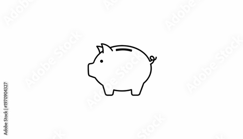Simple Piggy Bank Icon, Saving Money Concept, Minimalist Design