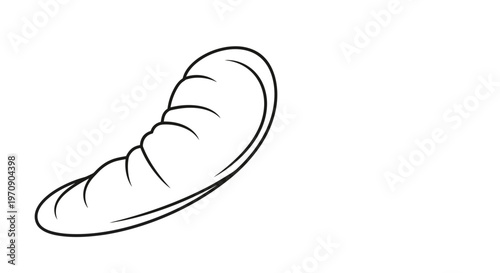 Single Orange Slice Segment Isolated on White Background, Citrus Fruit Section Outline