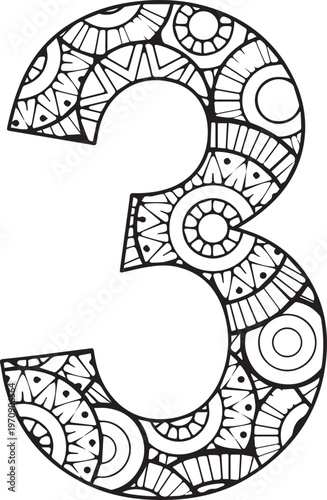 Beautiful English number design and style 3