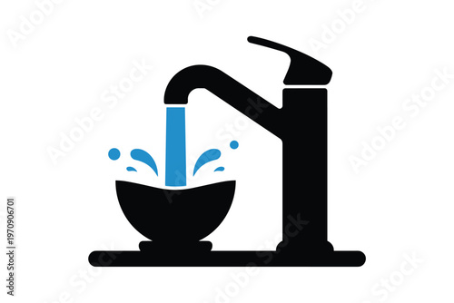 Faucet Pouring Water Clean Water Conservation Concept