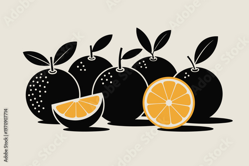 Oranges Citrus Slices Fresh Fruit Illustration Concept