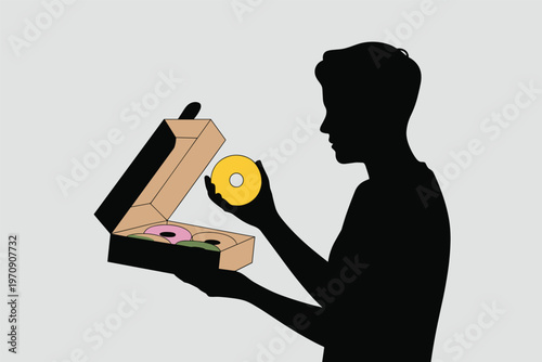 Person Choosing Donut Food Decision Choice Concept