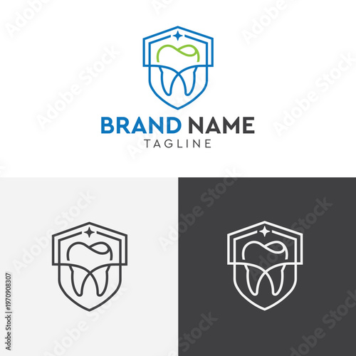 Dental shield tooth care logo