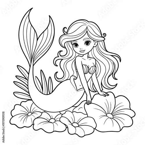 A woman in a garden admiring a blooming lily with butterflies isolated on white background, Vector