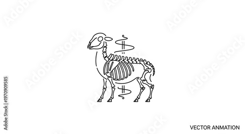 Sheep Skeleton with Dollar Signs