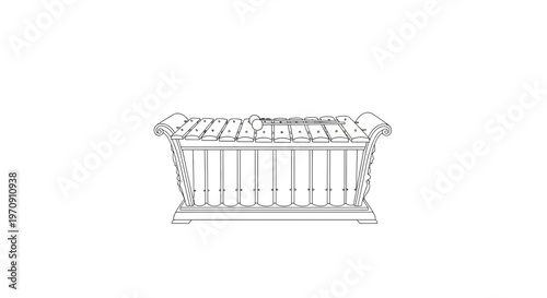 Outline illustration of a traditional Indonesian Gamelan instrument
