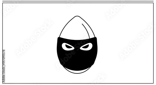 Mysterious Masked Figure Icon, Anonymous Hacker Symbol, Secret Identity Silhouette