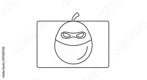 Ninja Avocado Character Icon - Healthy Food Superhero Concept