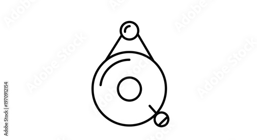 Minimalist Line Art Icon of a Bicycle Bell