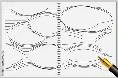 Doppelseite Zeilen krumm