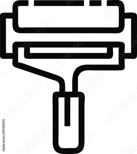 Handy Paint Roller Line Icon for Construction and Residential Interior Design Tasks