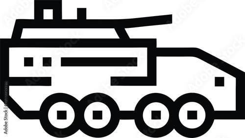 Heavy Armored Military Vehicle Representing Defense and Security Transport