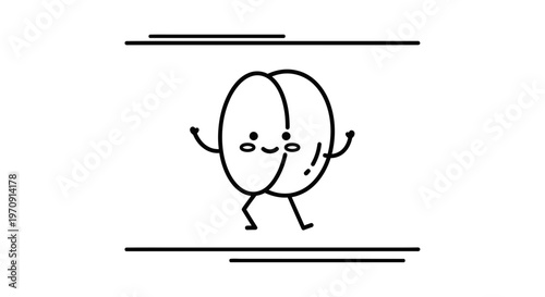 Happy Coffee Bean Character Dancing with Joy