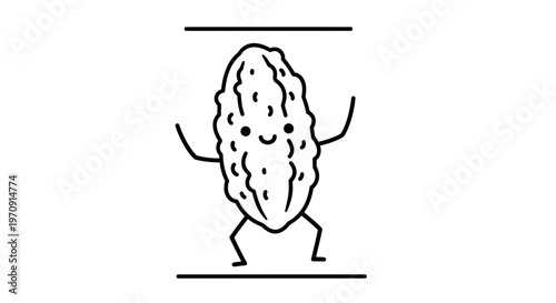 Funny Raisin Character Dancing with Joy, Isolated on White Background