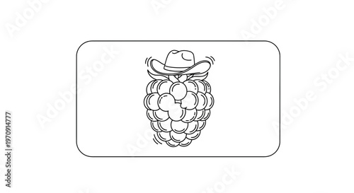 Funny Raspberry Cowboy Illustration with Hat