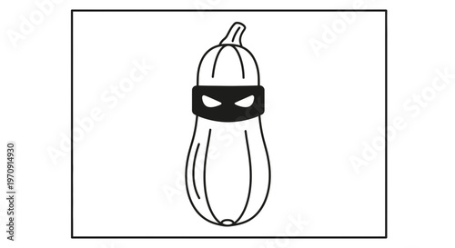 Funny Zucchini Bandit Masked Vegetable Cartoon Character