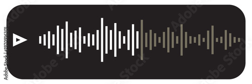 Voice message icon, black voice icon, white background , EPS10 