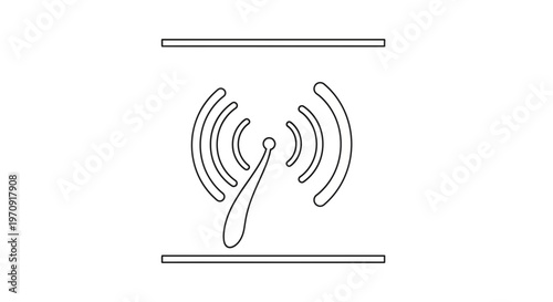 Wireless Signal Icon, Wi-Fi Symbol, Radio Waves, Technology Concept, Network Connection