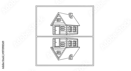 Upside Down House Reflection Illusion