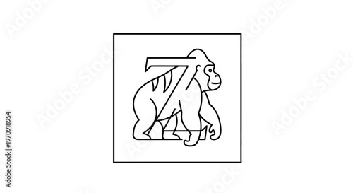 Stylized Gorilla and Letter Z Logo Design