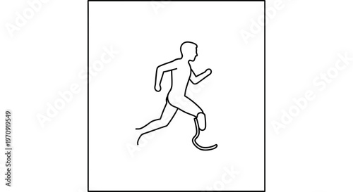 Runner with prosthetic leg, symbol of overcoming challenges and athletic achievement