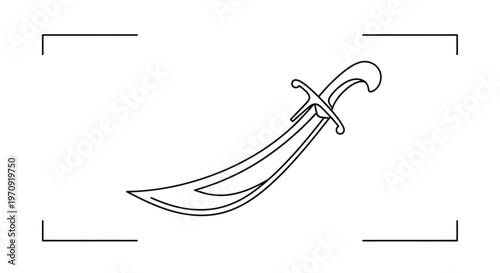 Scimitar Sword Silhouette, Curved Blade, Middle Eastern Weapon, Warrior Icon, Arabic Sword
