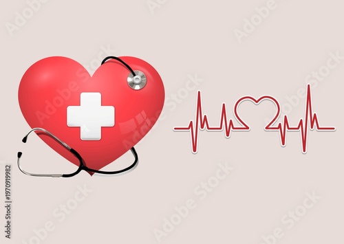 Photos Conceptual illustration of a human heart symbol representing healthcare, wellness, and medical support
