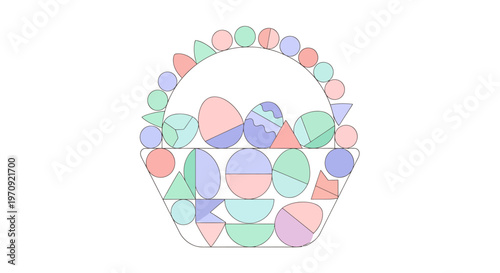 Colorful Easter eggs in a basket.