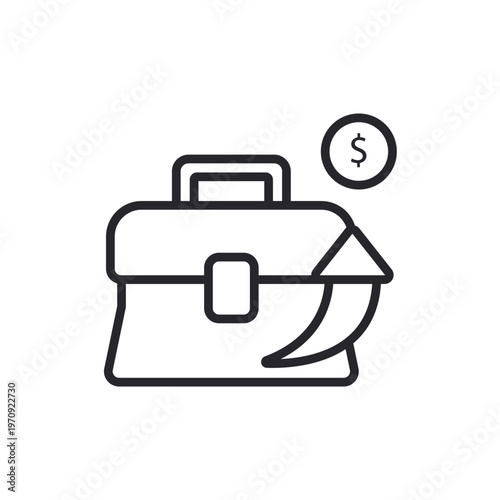suitcase icons outline and Flat Style,transparent background