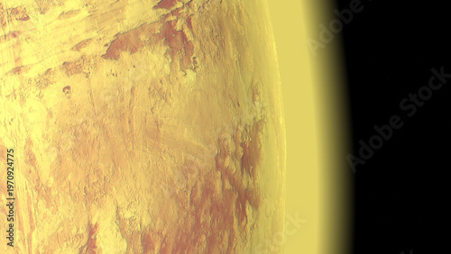 Quadro su tela Saturn's moon Titan. 3d illustration