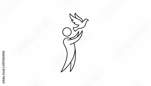 Person Releasing Dove, Symbol of Peace, Freedom, Hope, and Spirituality