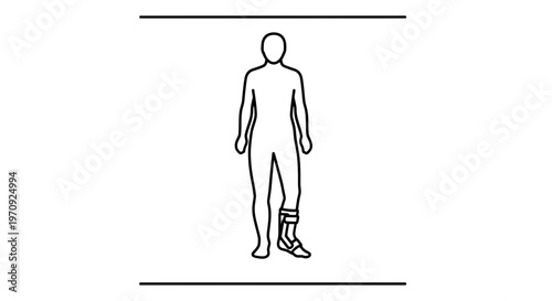 Person with Ankle Brace, Medical Support for Injury Recovery, Rehabilitation