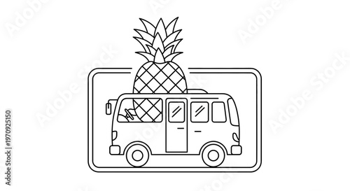 Pineapple on Van Roof: Tropical Road Trip Adventure, Summer Vacation