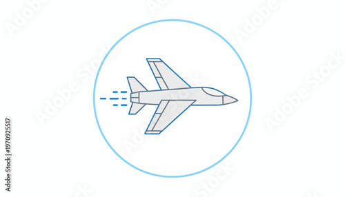 Modern Jet Fighter Airplane Icon, Speed, Aviation, Military Aircraft, Vector Illustration