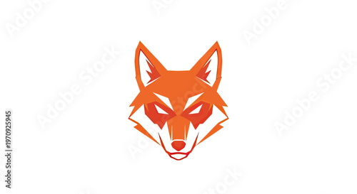 Geometric Fox Head Logo, Modern Stylized Red Fox Vector Illustration Isolated on White Background